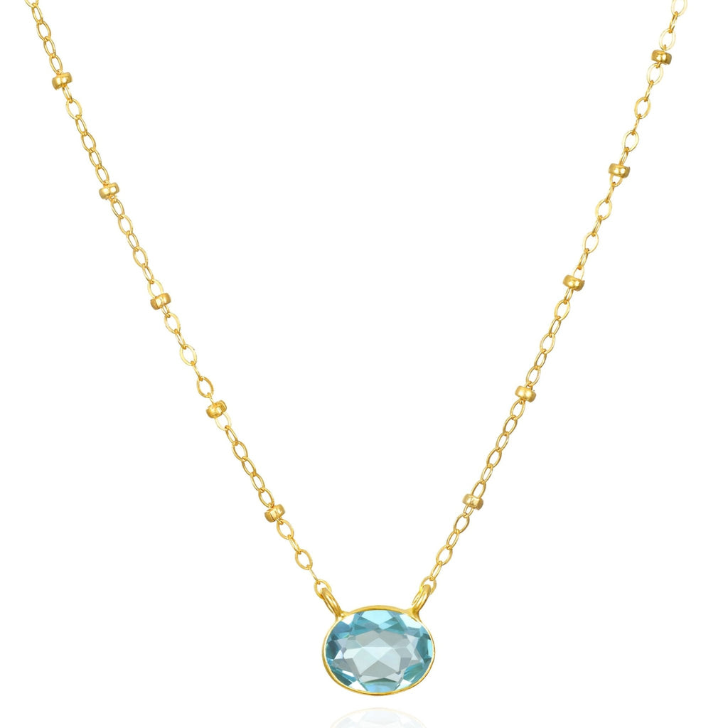 Bezel Satellite Necklace Sky Blue Topaz