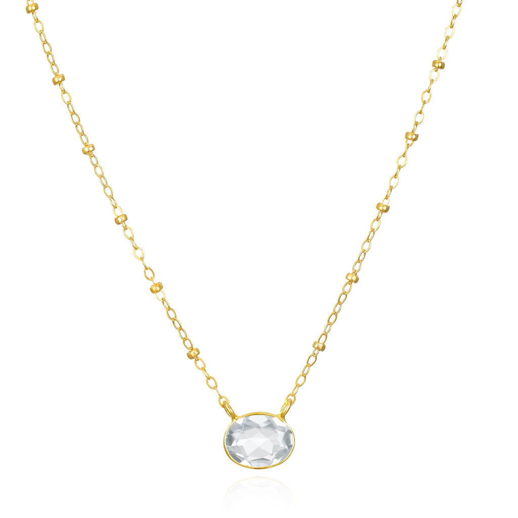Bezel Satellite Necklace Topaz