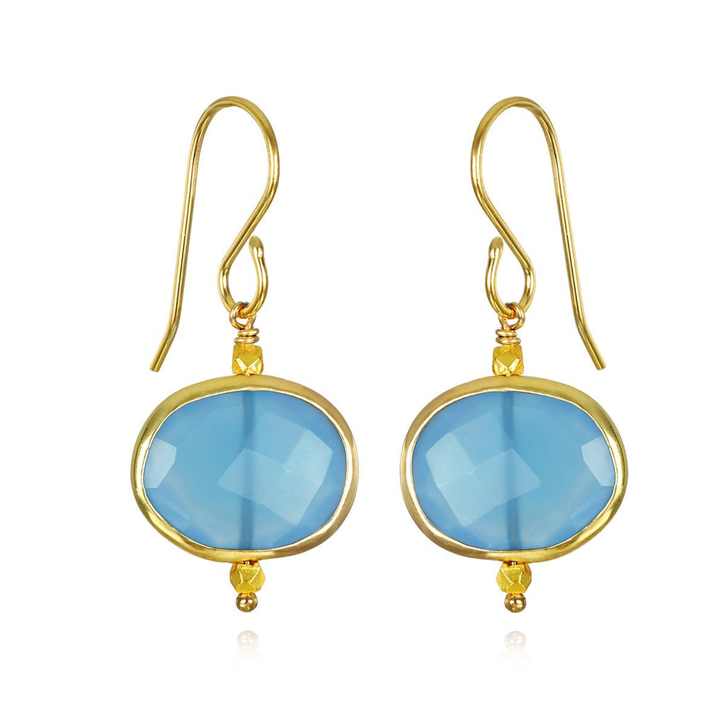 Bezeled Drops Chalcedony