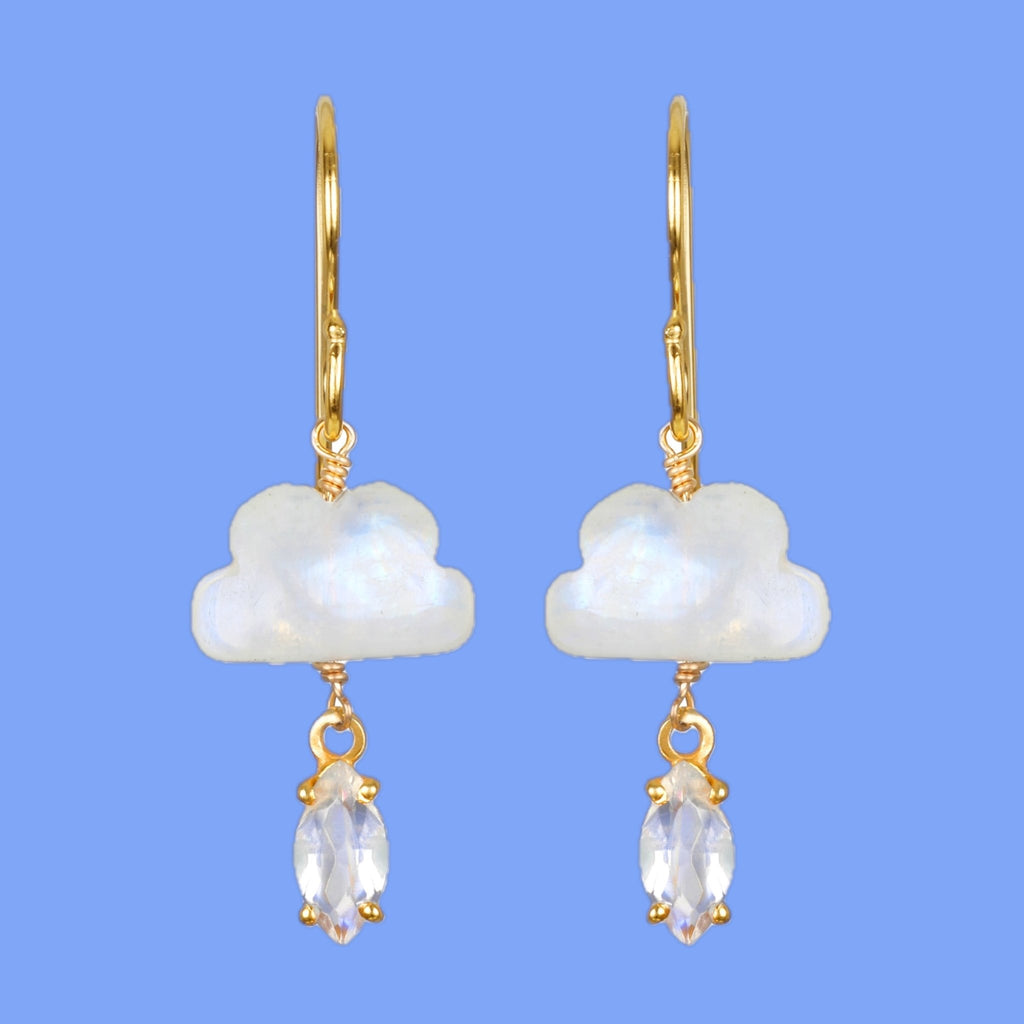 Cloud Dangles Rainbow Moonstone