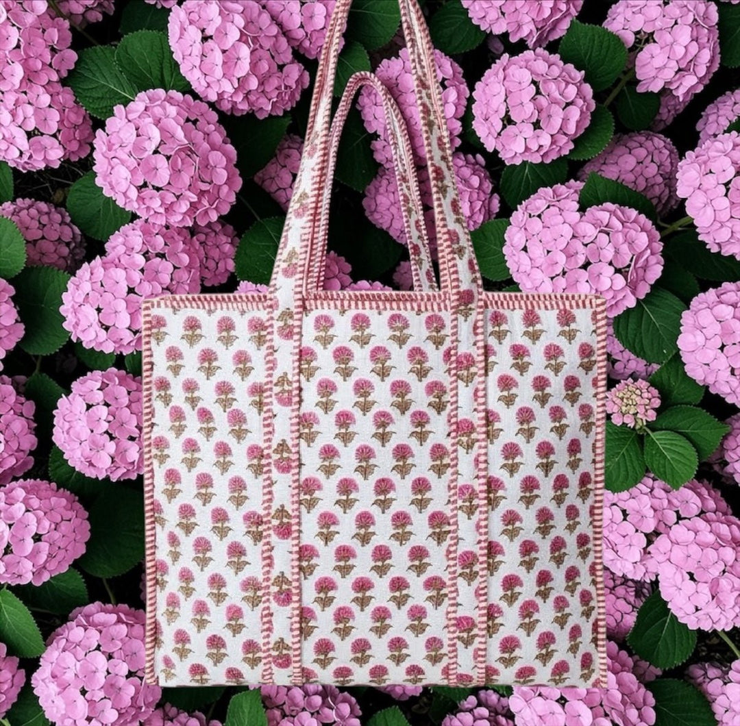 Hydrangea Quilted Tote Bag-Pink – Amelia Rose Design