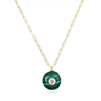 New! Malachite & Topaz Petite Coin Necklace – Amelia Rose Design