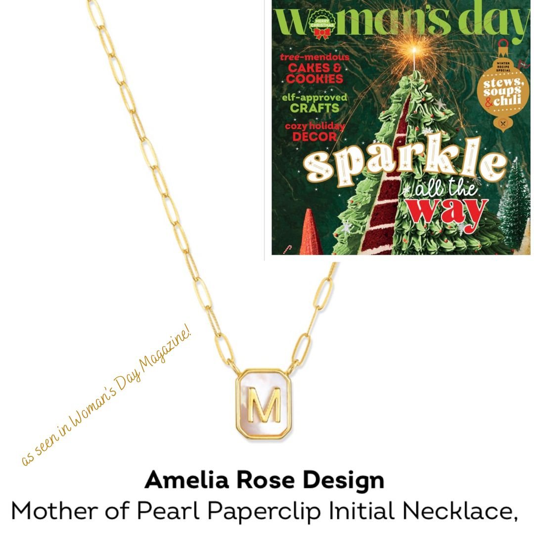 New! Mother of Pearl Paperclip Initial Necklace – Amelia Rose Design
