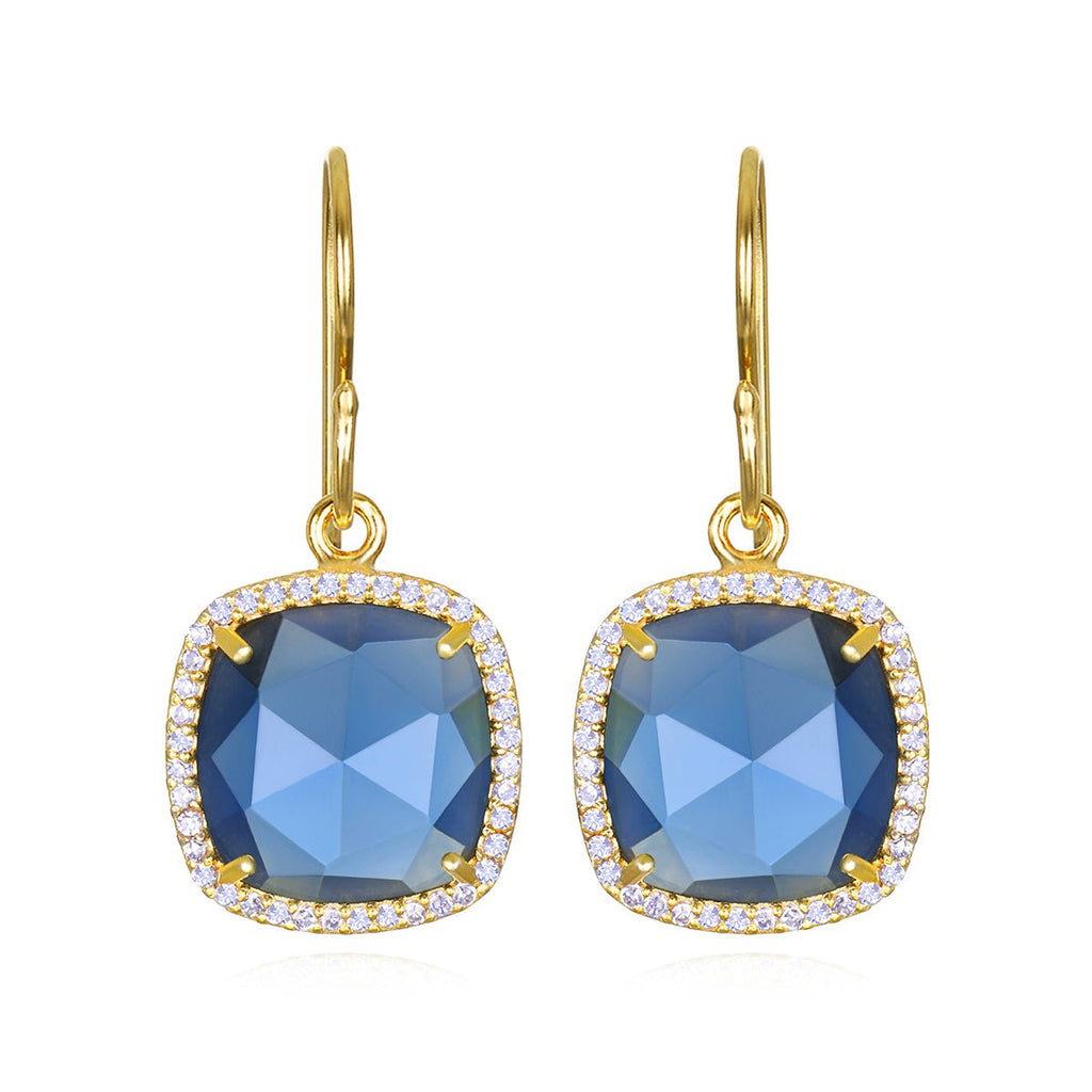 Paris Cushion Cut Earring Sapphire