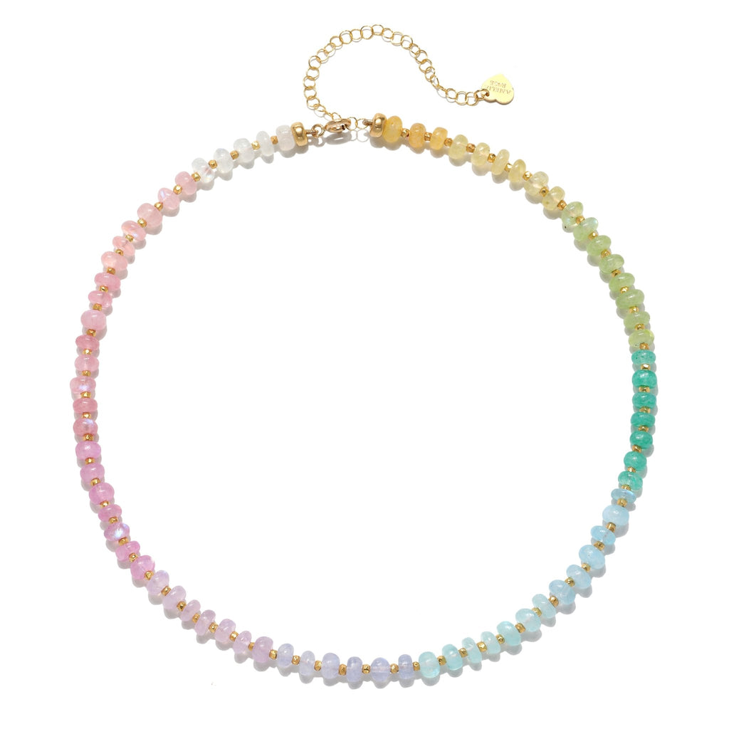 Pastel Rainbow Moonstone Sparkle Necklace