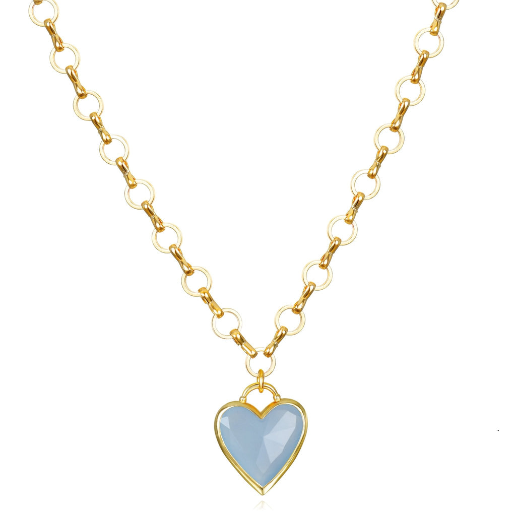 Petite Loop Heart Necklace Jade