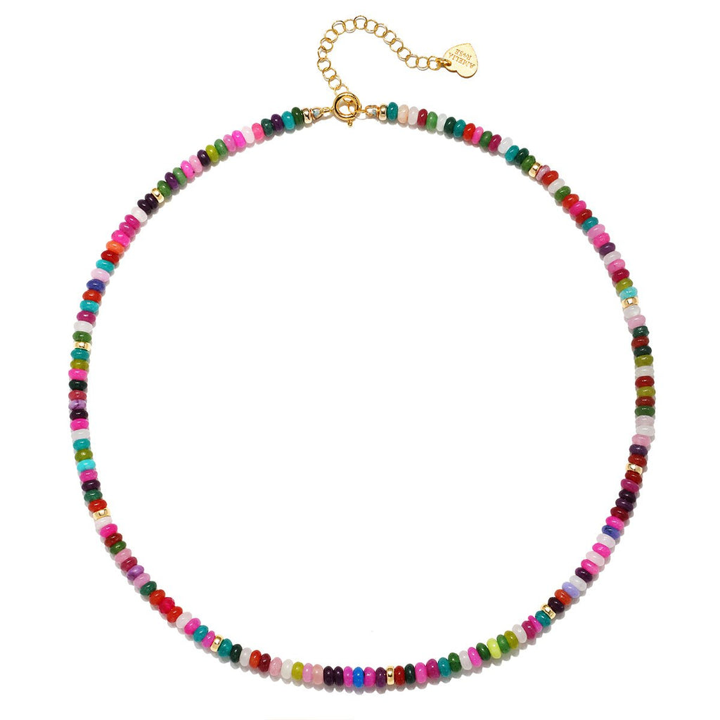Rainbow Quartz Banded Necklace