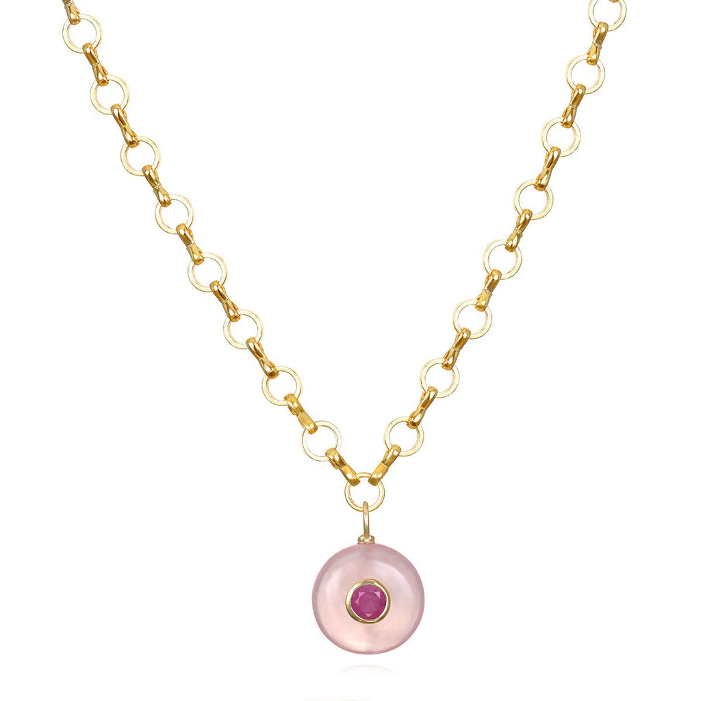 Quartz & Sapphire Petite Loop Necklace