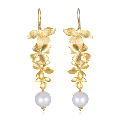 Baroque Pearl Orchid Dangles