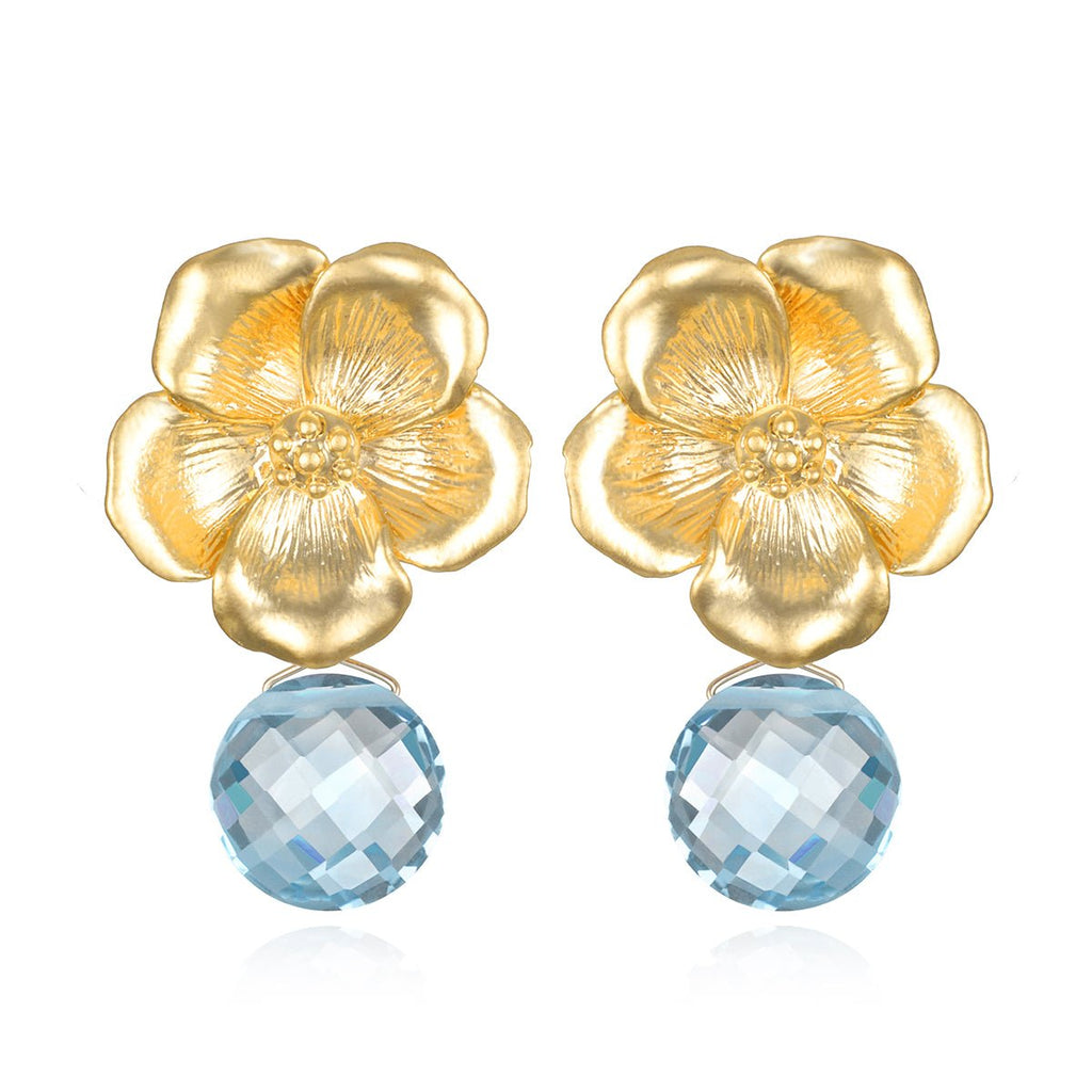 Peony Earring Sky Blue Topaz