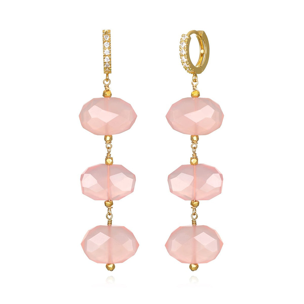 Chalcedony Sparkle Huggies