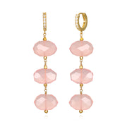 Pink Chalcedony Sparkle Huggies