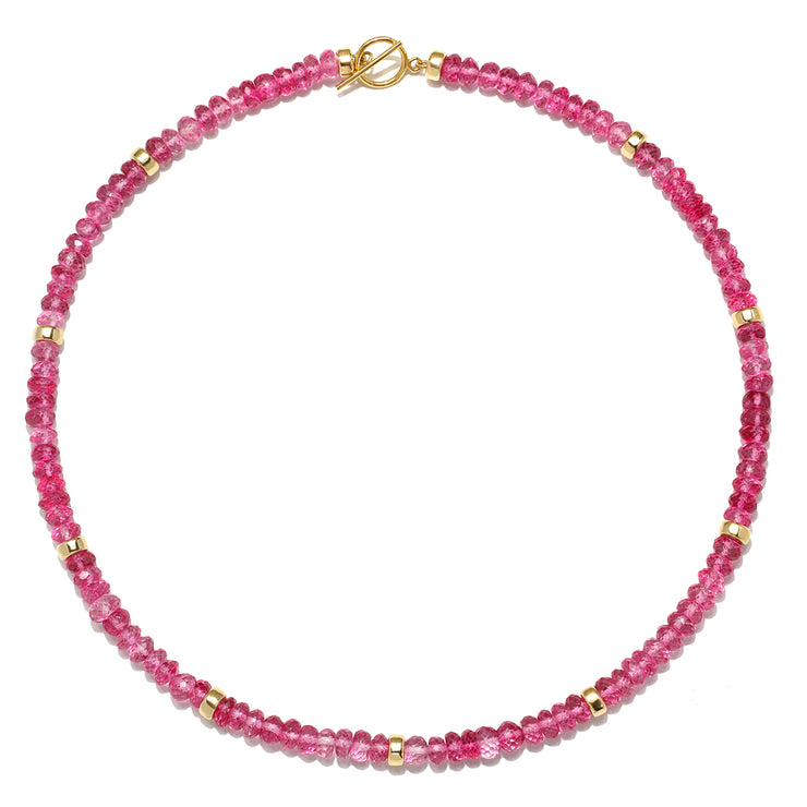 New!  Pink Topaz Collar Necklace