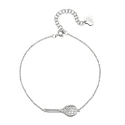 New! Diamond Tennis Racket Bracelet