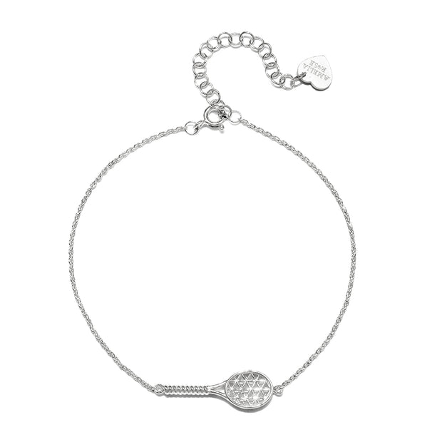 New! Diamond Tennis Racket Bracelet
