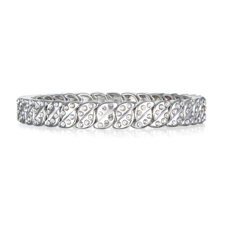 Pavé Silver Beaded Bracelet