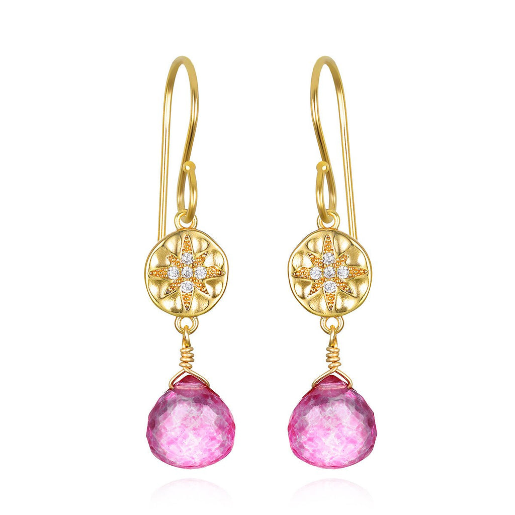 Starburst Dangle Earrings Topaz