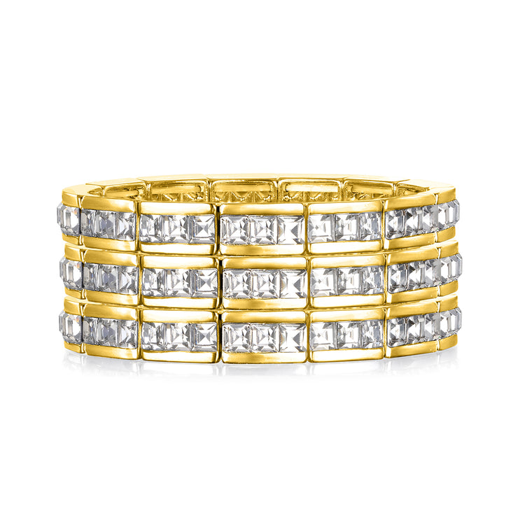 New! Stretch Tennis Bracelet-Gold