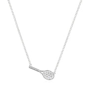 New! Diamond Tennis Racket Necklace