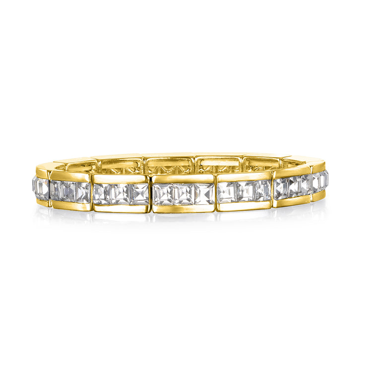 New! Stretch Tennis Bracelet-Gold