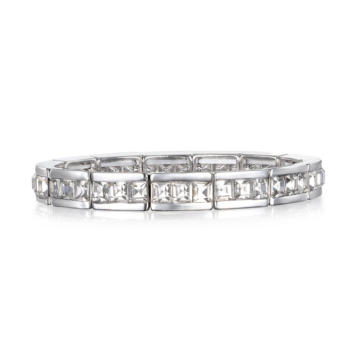 New! Stretch Tennis Bracelet-Silver