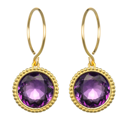 Daphne Earring-Amethyst Gold