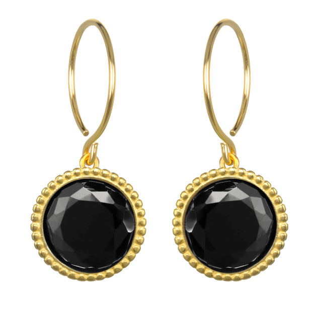 Daphne Earring-Black Spinel Gold