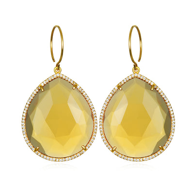 Paris Grand Teardrop Citrine Gold