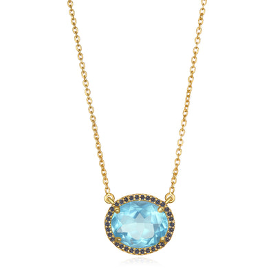 Charleston Necklace - Sky Blue Gold