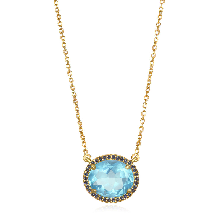 Charleston Necklace - Sky Blue Gold