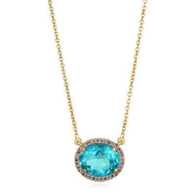 Charleston Necklace - Teal Gold