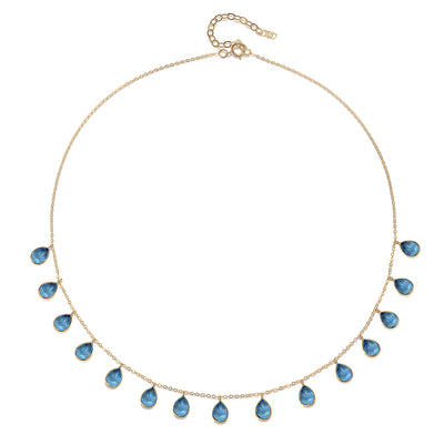 Cabo Gems Necklace-Sapphire Blue Teardrop