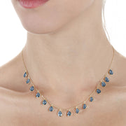 Cabo Gems Necklace-Sapphire Blue Teardrop