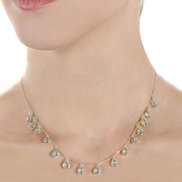 Cabo Gems Necklace-Sky Blue Teardrop