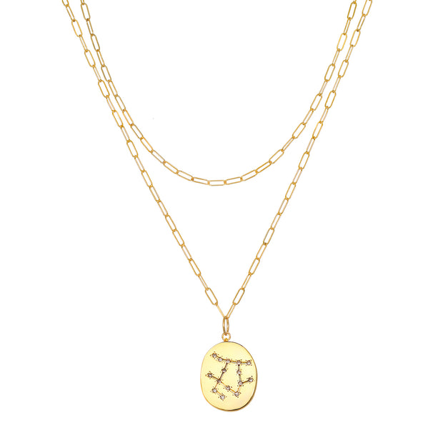 Constellation Layered Necklace Gold-All Signs