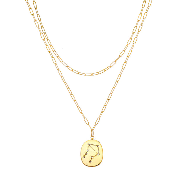 Constellation Layered Necklace Gold-All Signs