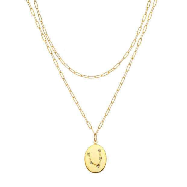 Constellation Layered Necklace Gold-All Signs