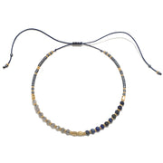 Miyuki Beaded Pull Tie Bracelet - Blue