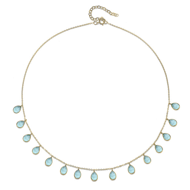 Cabo Gems Necklace-Sky Blue Teardrop