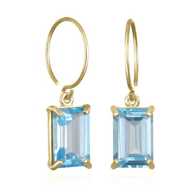 Chatham Earring-Sky Blue Topaz Gold