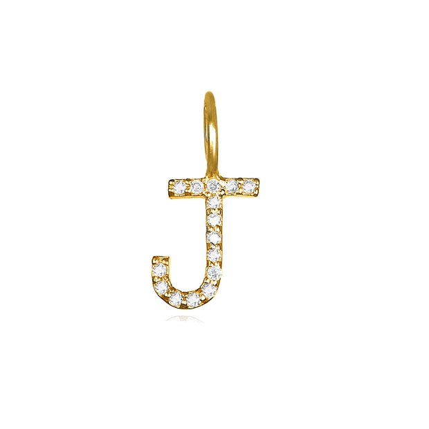 Diamond Letter Charm Gold