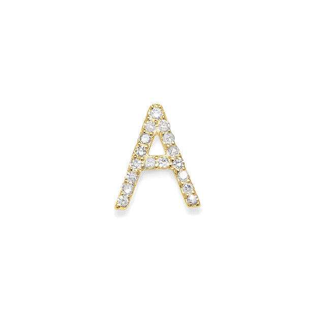 Diamond Initial Post Earring - Gold