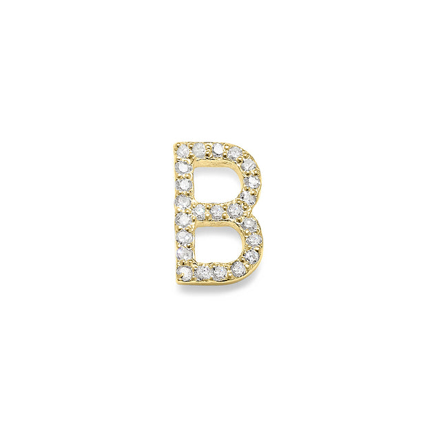 Diamond Initial Post Earring - Gold