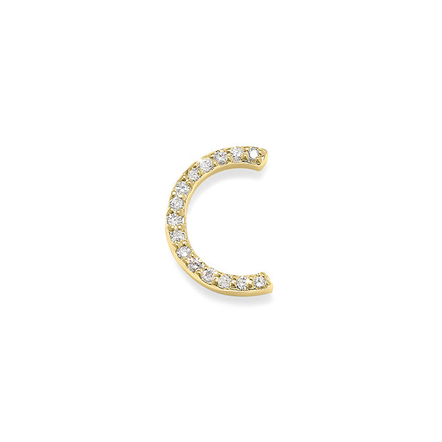 Diamond Initial Post Earring - Gold