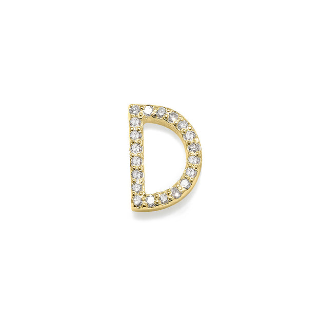 Diamond Initial Post Earring - Gold