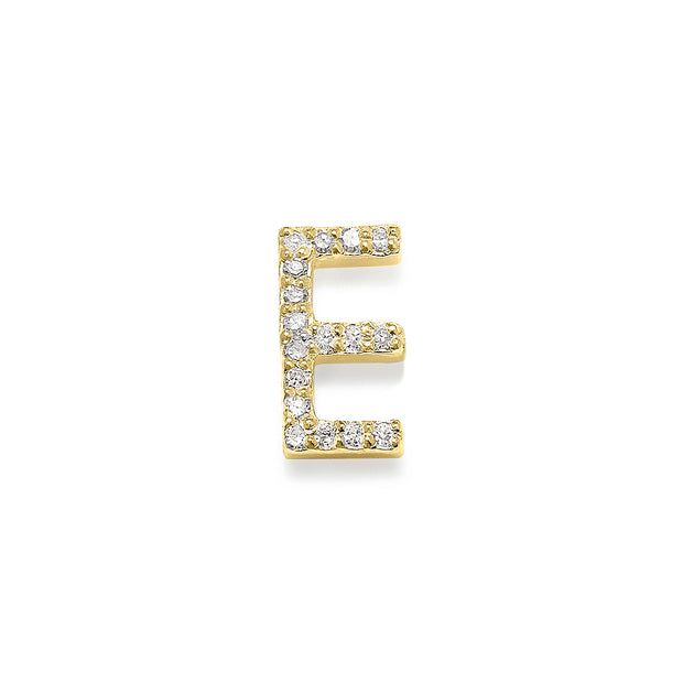 Diamond Initial Post Earring - Gold