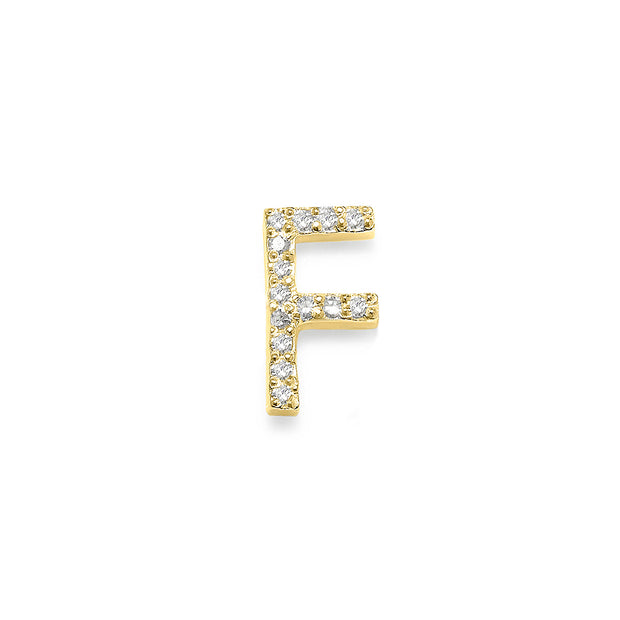 Diamond Initial Post Earring - Gold