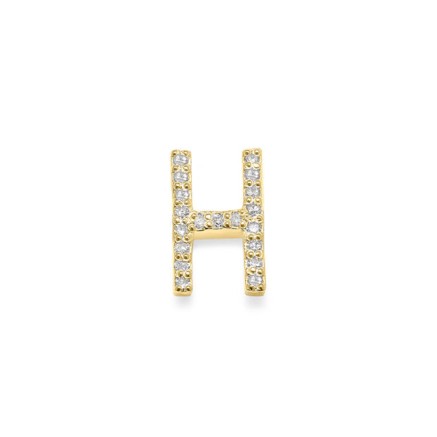 Diamond Initial Post Earring - Gold