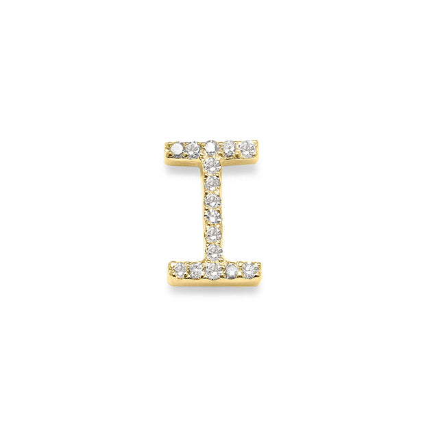 Diamond Initial Post Earring - Gold