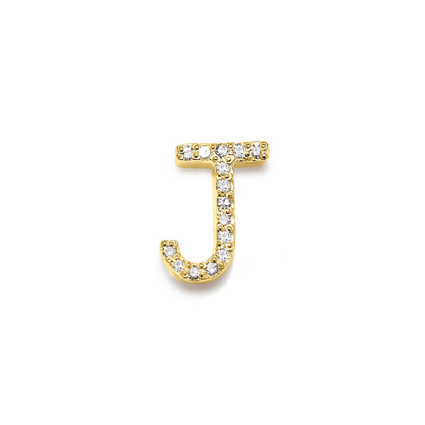 Diamond Initial Post Earring - Gold